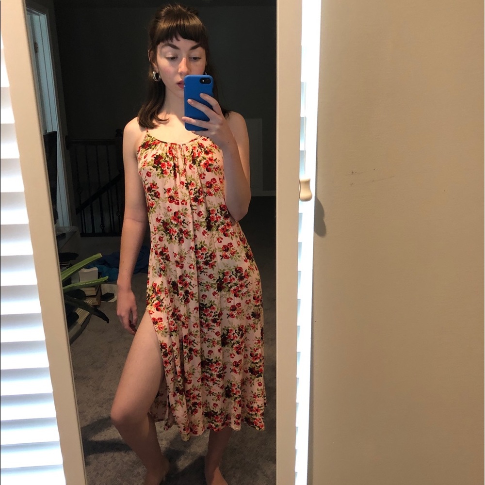 Baby pink floral urban outfitters dress🥀